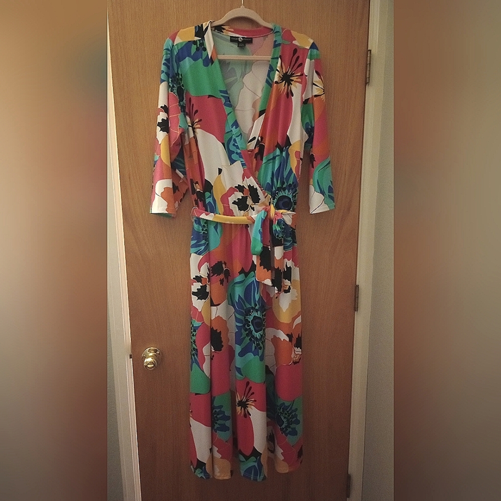 Floral Multicolor Wrap Dress